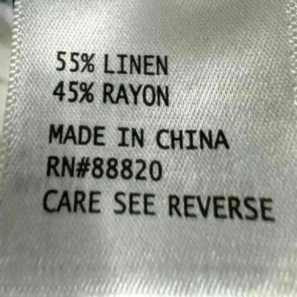 Rachel Roy colorful linen top puff 3/4sleeve square neck line slight crop size S - Picture 10 of 10